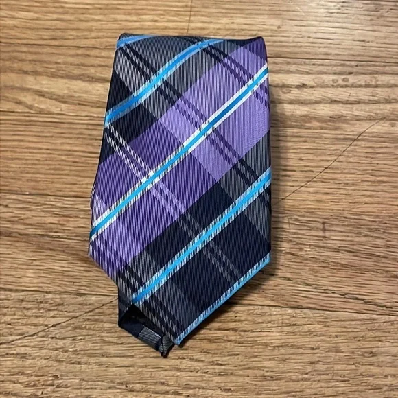 Gianfranco neck tie purple blue and black suit tie‎ - Picture 5 of 8